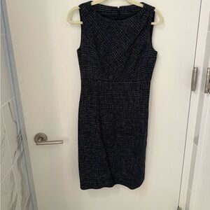 Brooks Brothers Navy Plaid Midi Dress